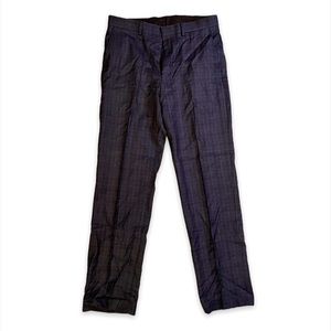 Ryan Seacrest Blue plaid dress pants size 33x32